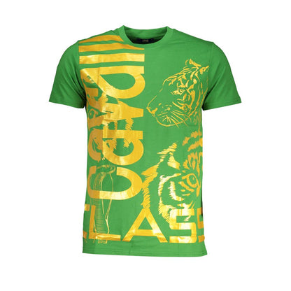 Cavalli Class Green Cotton T-Shirt