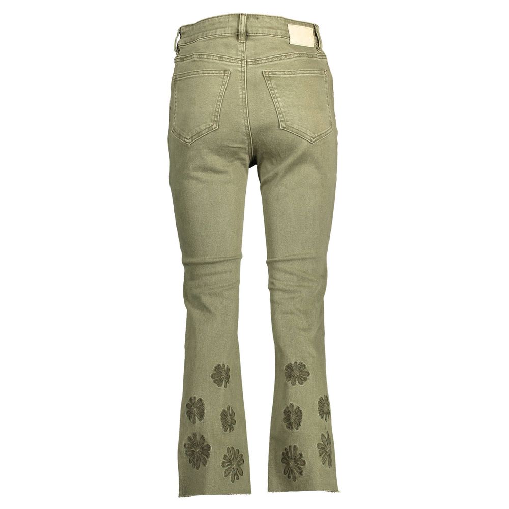 Desigual Green Cotton Women Jeans