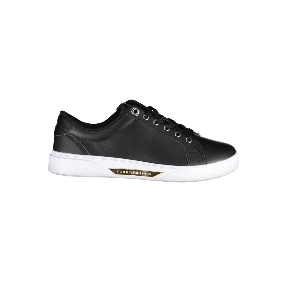 Tommy Hilfiger – Schwarze Leder-Sneaker für Damen