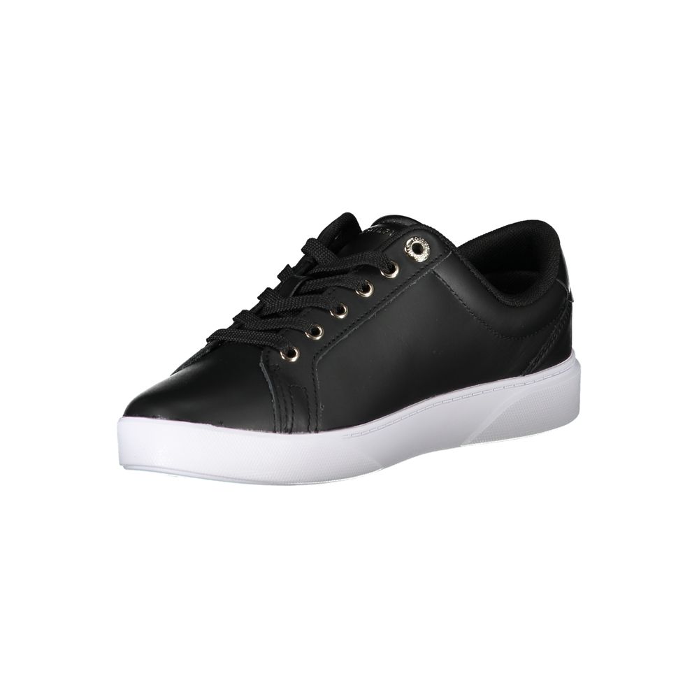 Tommy Hilfiger – Schwarze Leder-Sneaker für Damen