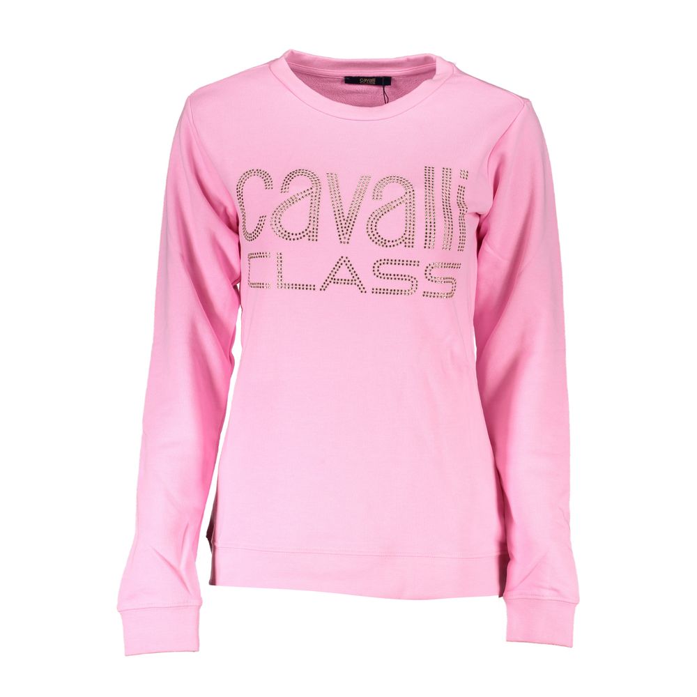 Rosa Baumwollpullover von Cavalli Class