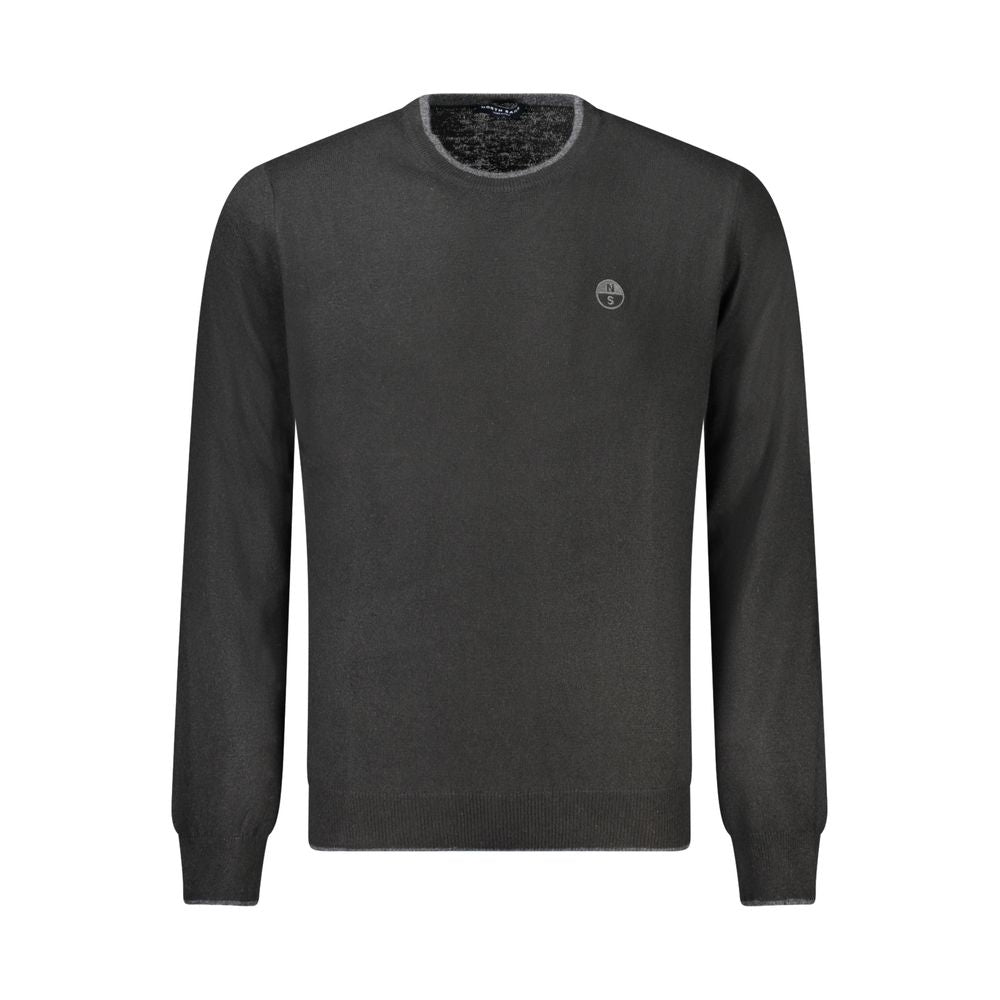 North Sails Black Wool Men Sweater