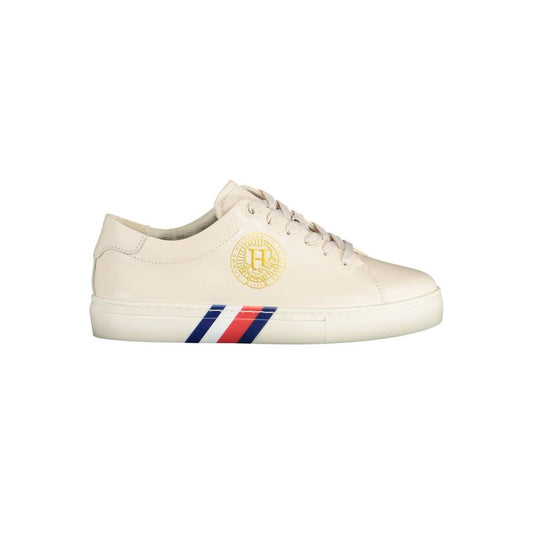 Tommy Hilfiger – Beige Leder-Sneaker für Damen