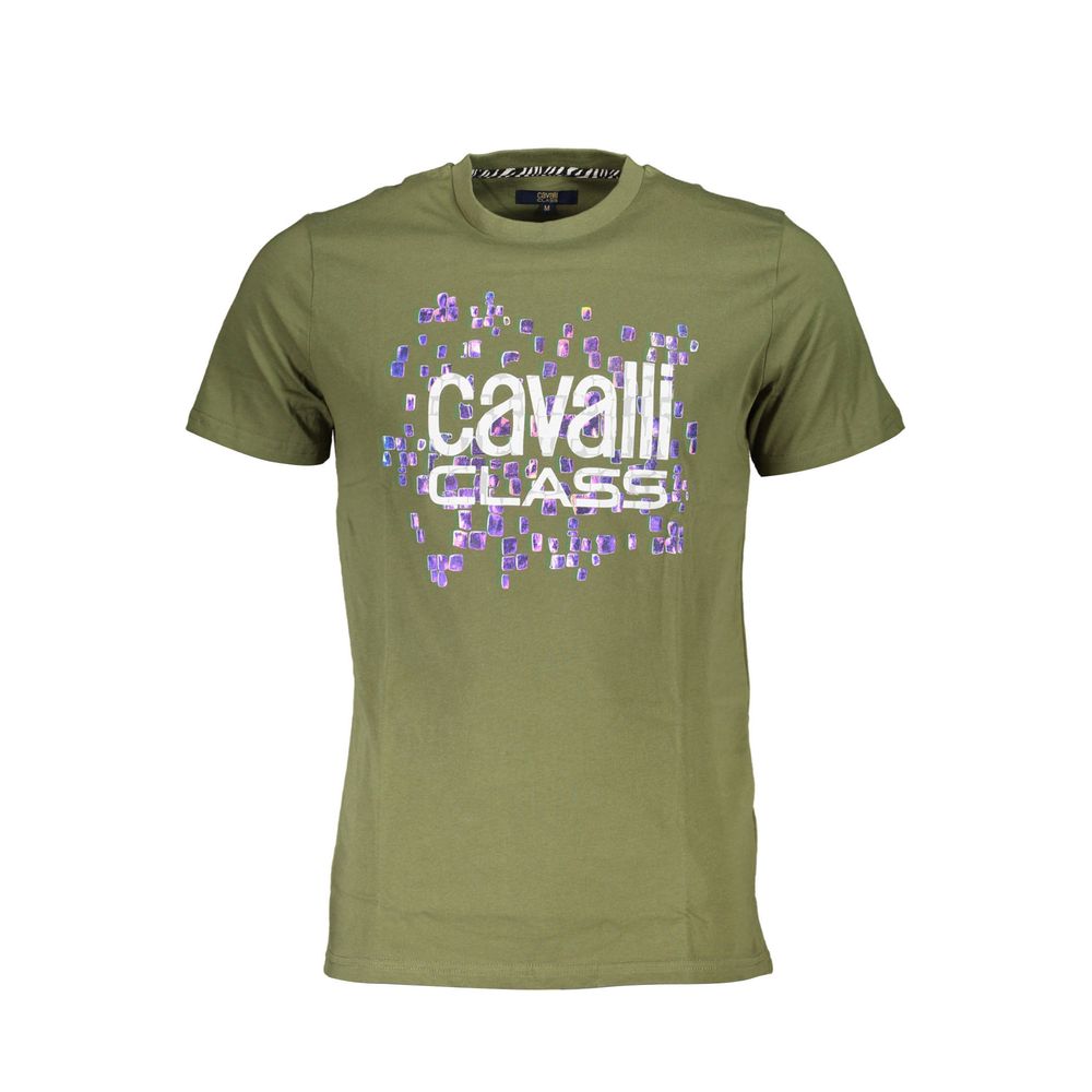 Grünes Baumwoll-T-Shirt „Cavalli Class“