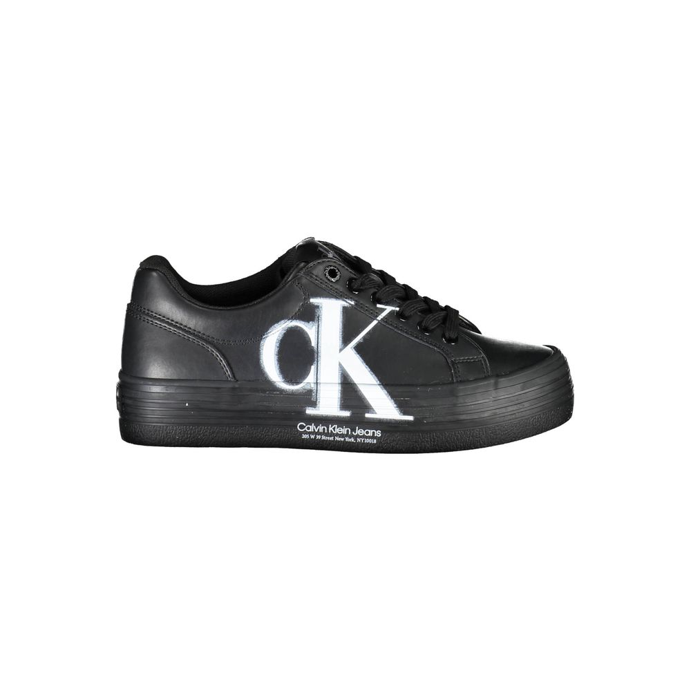 Calvin Klein – Schwarze Leder-Sneaker für Damen