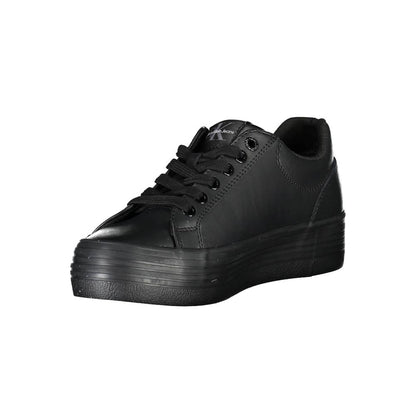 Calvin Klein – Schwarze Leder-Sneaker für Damen