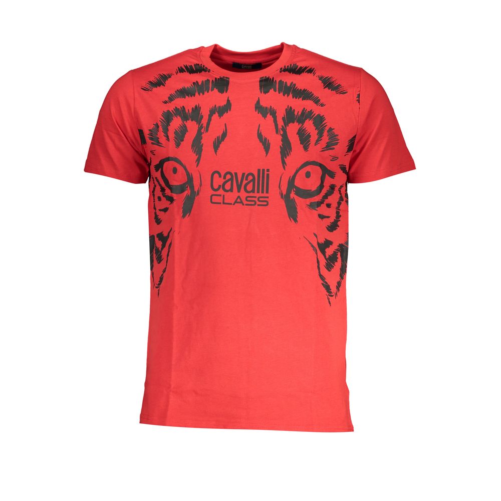 Cavalli Class Red Cotton T-Shirt