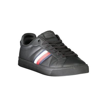 Tommy Hilfiger Black Leather Men Sneaker