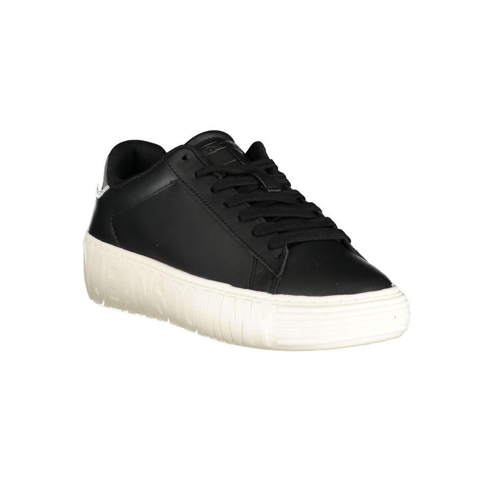 Tommy Hilfiger – Schwarze Leder-Sneaker für Damen