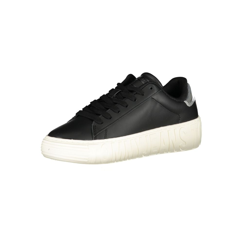 Tommy Hilfiger – Schwarze Leder-Sneaker für Damen