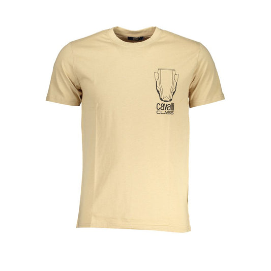 Cavalli Class Beige Cotton T-Shirt