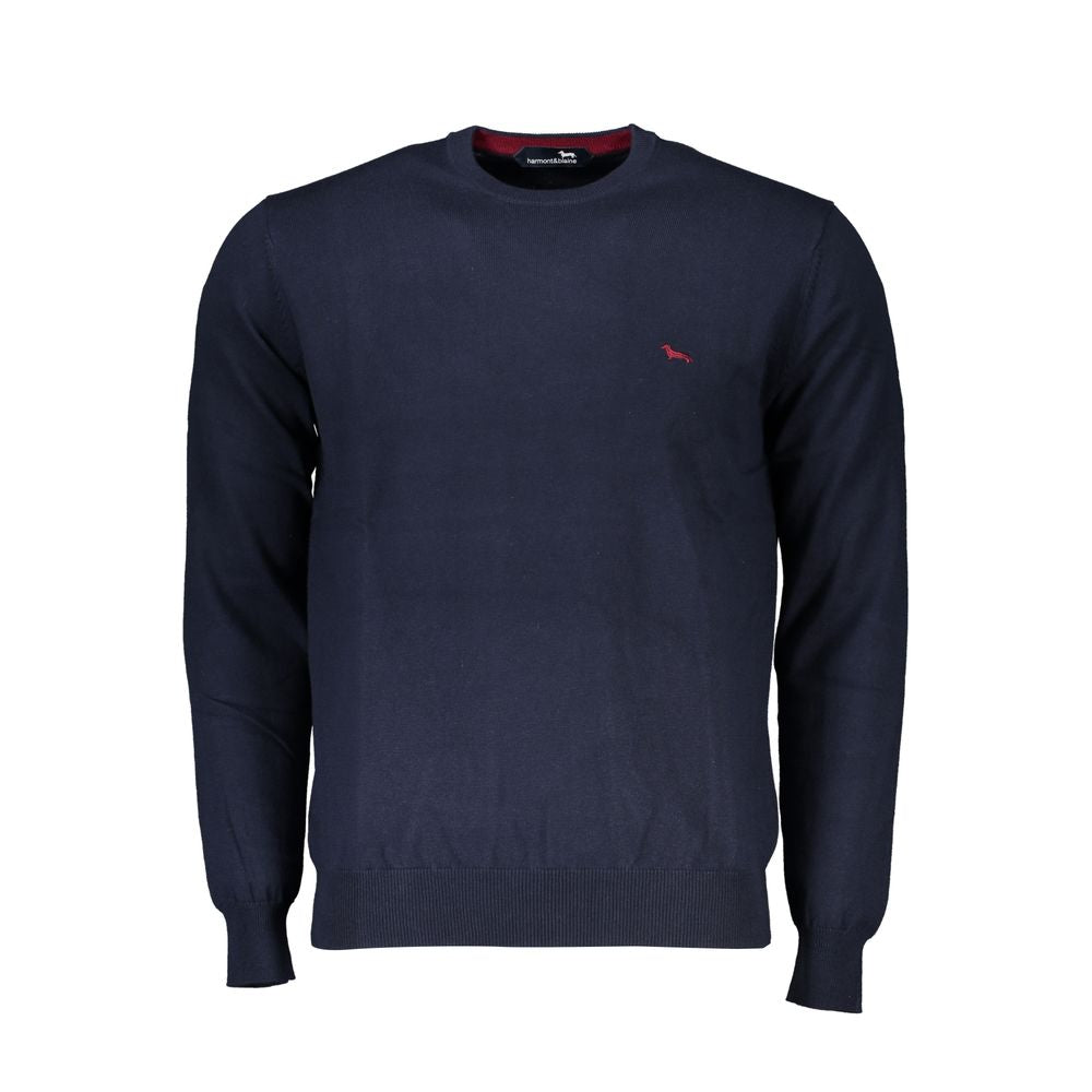 Harmont &amp; Blaine – Blauer Pullover mit Rundhalsausschnitt und Stickerei