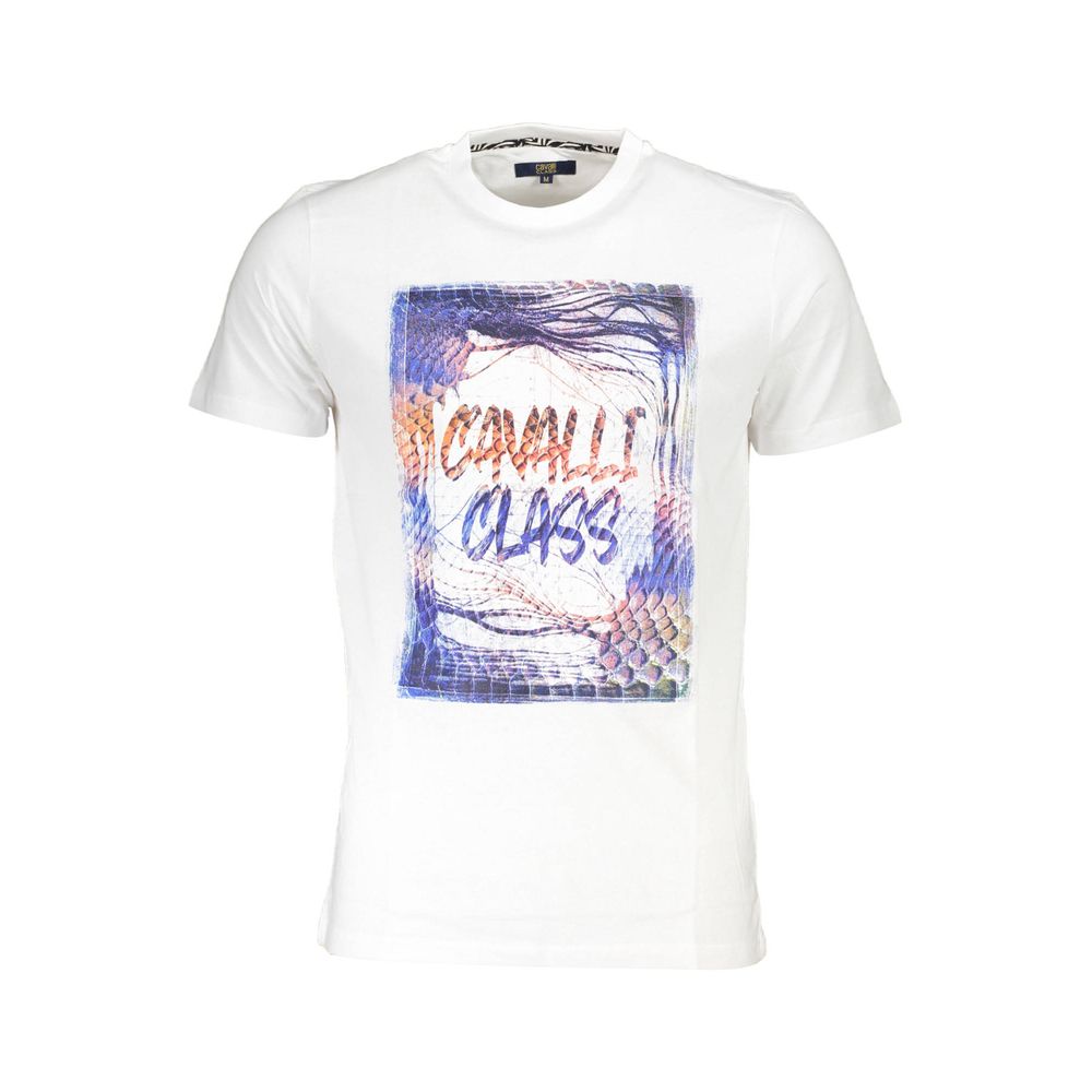 Weißes Baumwoll-T-Shirt „Cavalli Class“