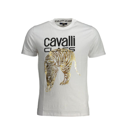 Weißes Baumwoll-T-Shirt „Cavalli Class“