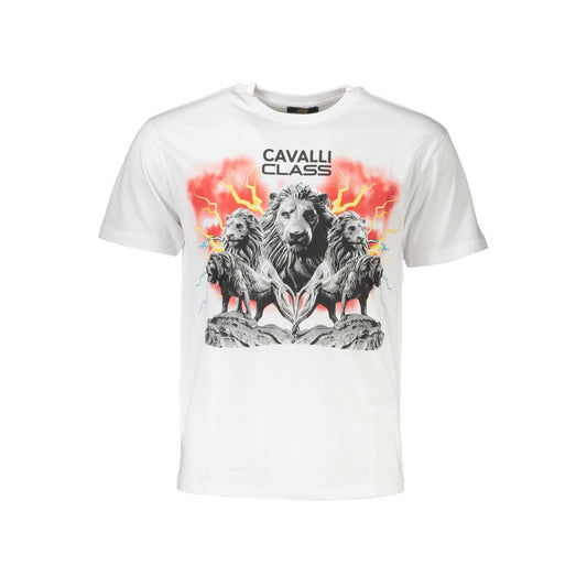 Cavalli Class Weißes Baumwoll-T-Shirt für Herren