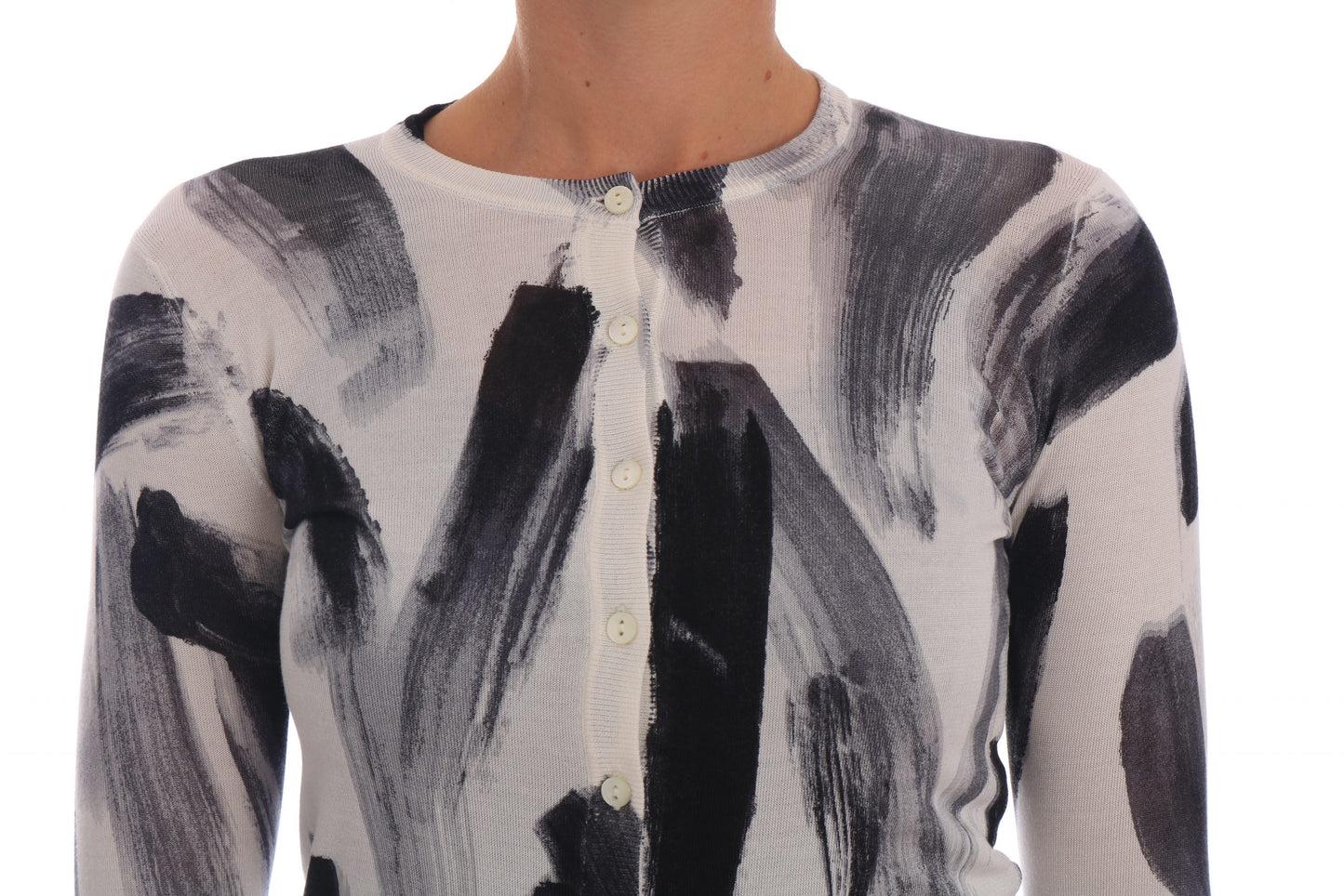 Cardigan Maglione leggero in seta Paint Stroke