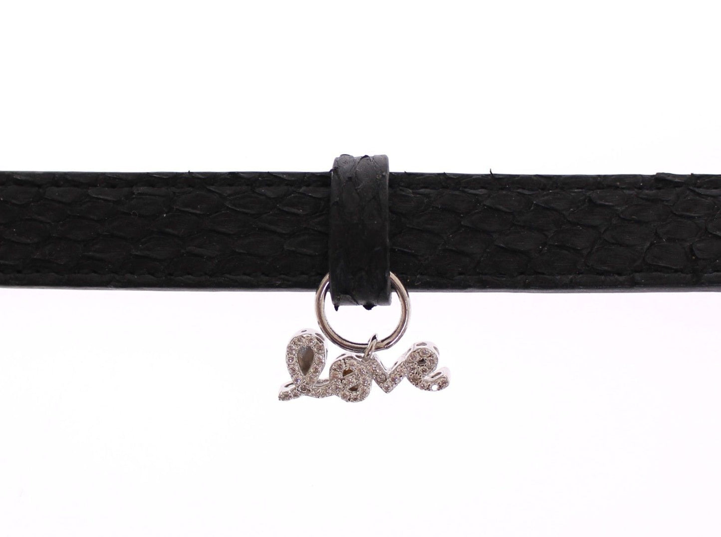 Bracciale in argento 925 CZ LOVE in pelle di serpente