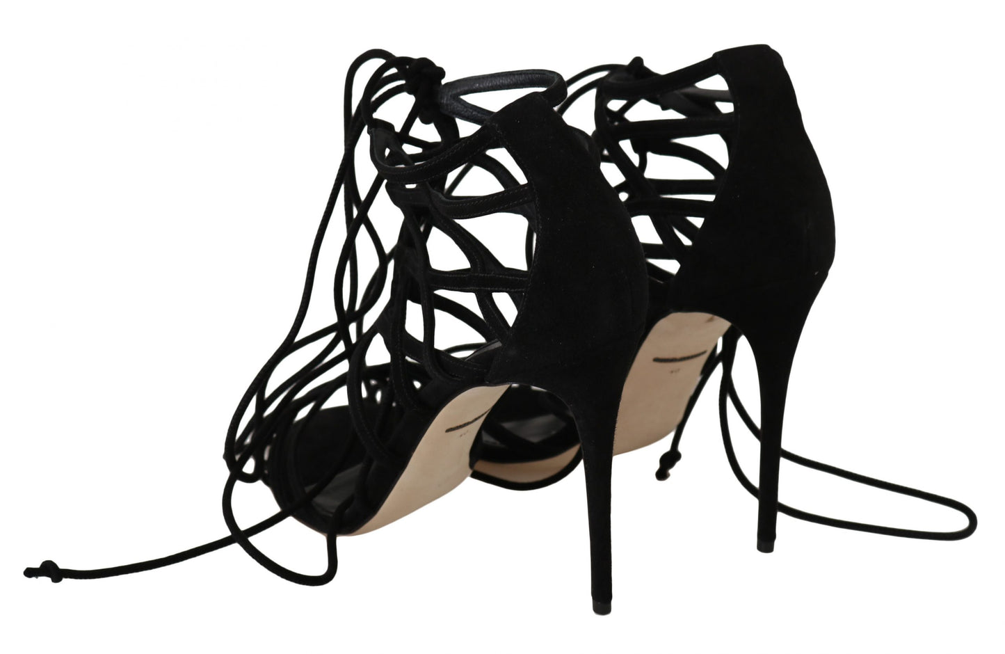 Dolce & Gabbana Elegant Black Suede Gladiator Stilettos