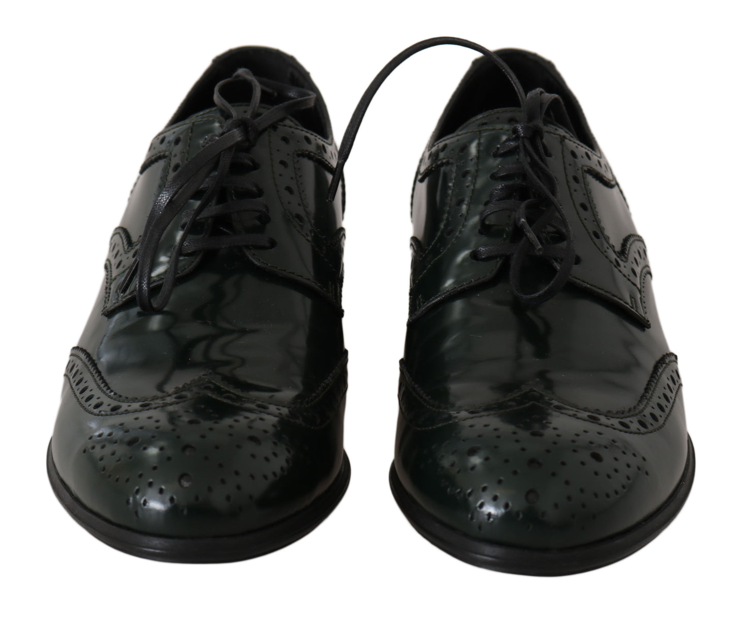 Dolce & Gabbana Elegant Green Brogues Oxford Wingtip Flats