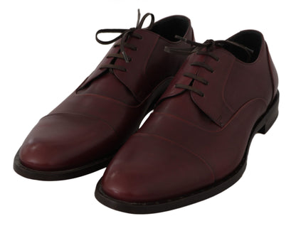 Scarpe formali derby in pelle rossa bordeaux