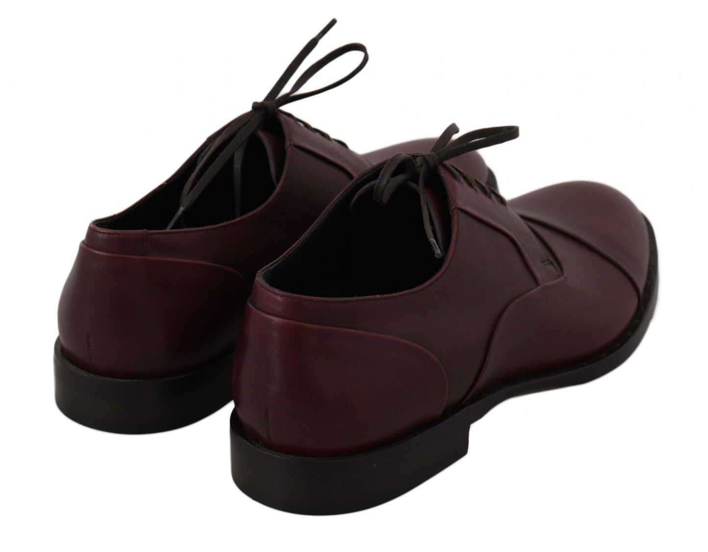 Derby-Schuhe aus rotem Bordeaux-Leder