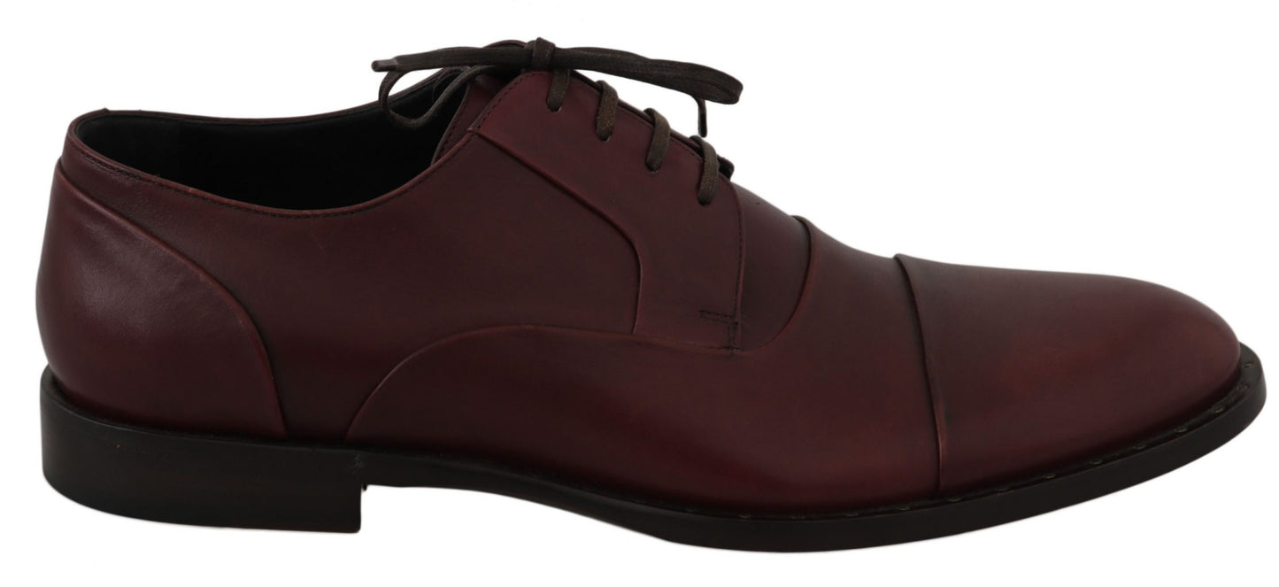 Scarpe formali derby in pelle rossa bordeaux