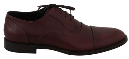 Derby-Schuhe aus rotem Bordeaux-Leder