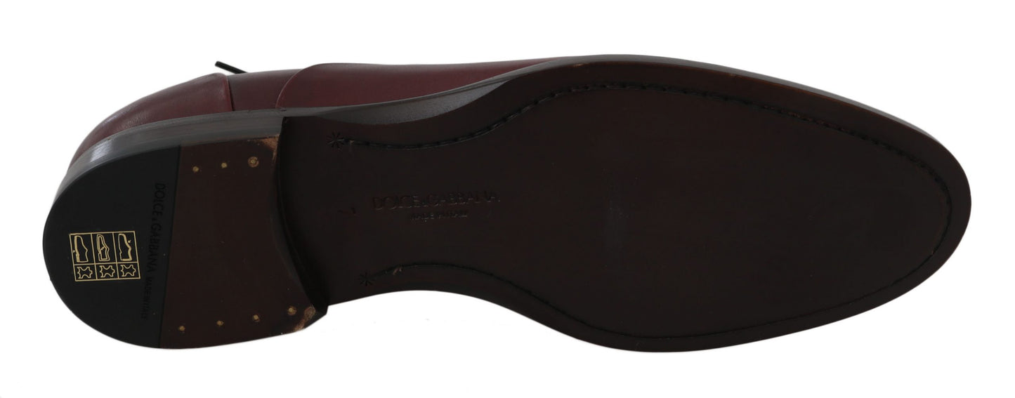 Scarpe formali derby in pelle rossa bordeaux