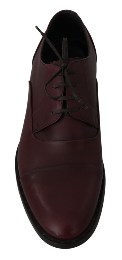 Scarpe formali derby in pelle rossa bordeaux