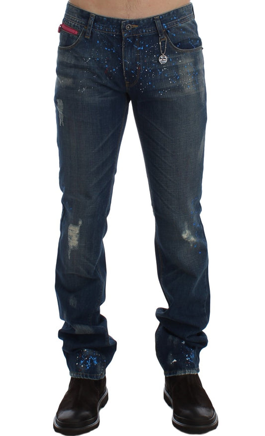 Slim-Fit-Hosenjeans in blauer Waschung