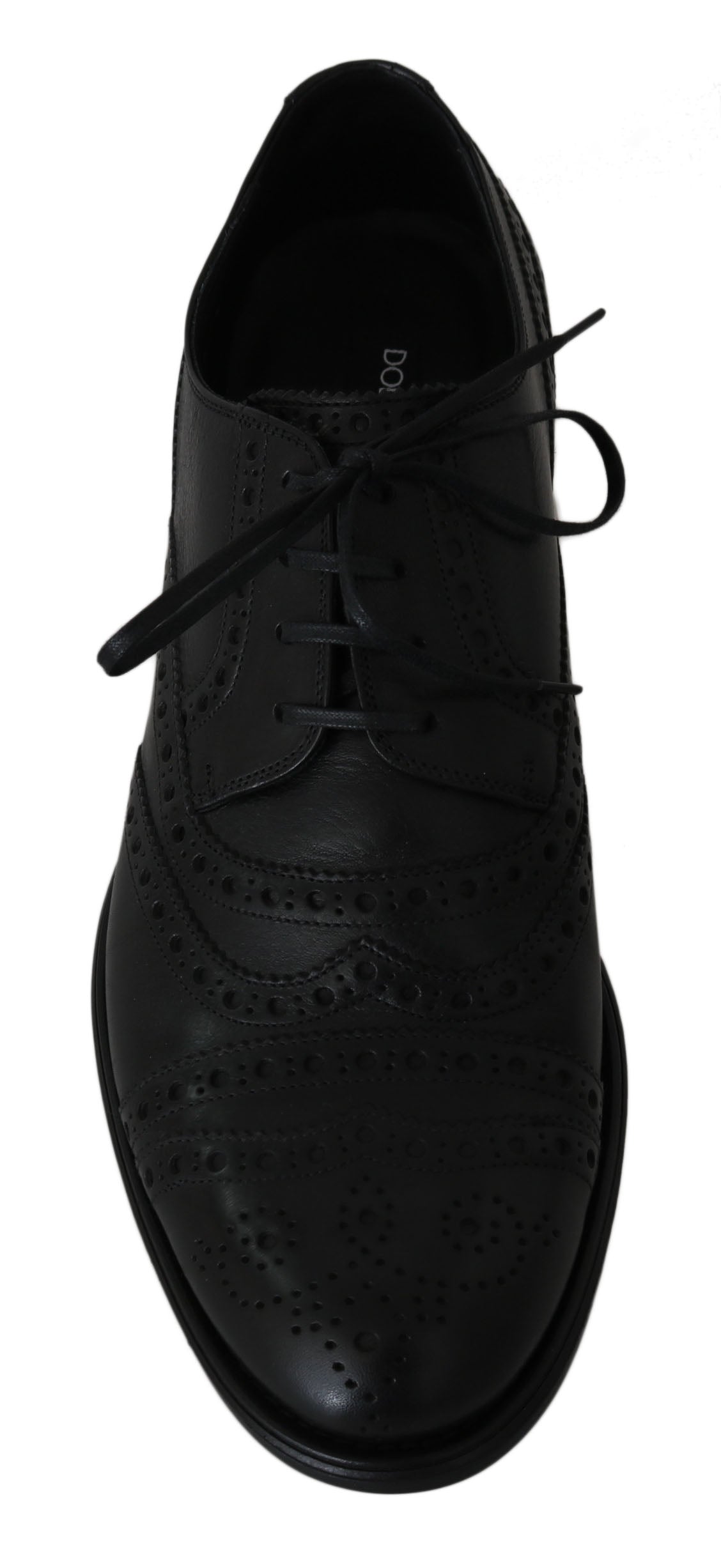 Scarpe eleganti Oxford con punta alare in pelle nera