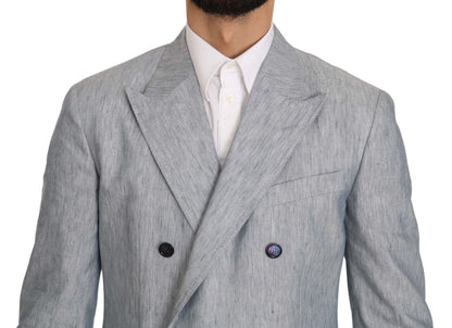 Blazer NAPOLI en lin bleu