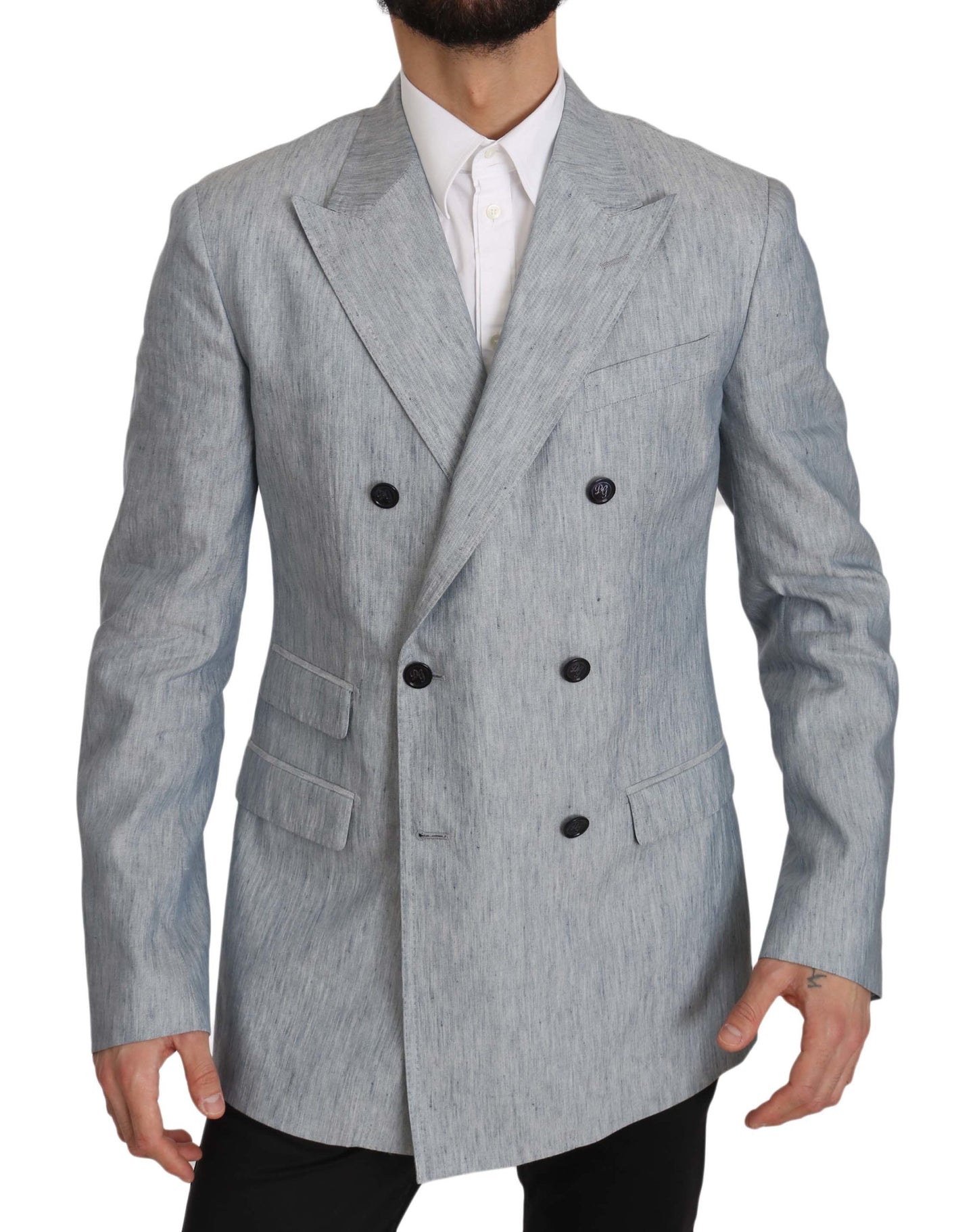 Giacca Cappotto Blazer NAPOLI in lino blu