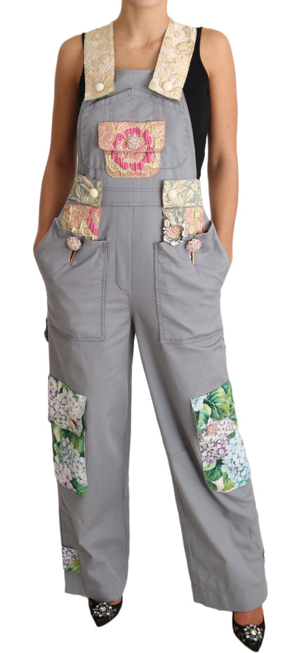 Salopette Jeans Gris Denim Gris Crystal Hortensia