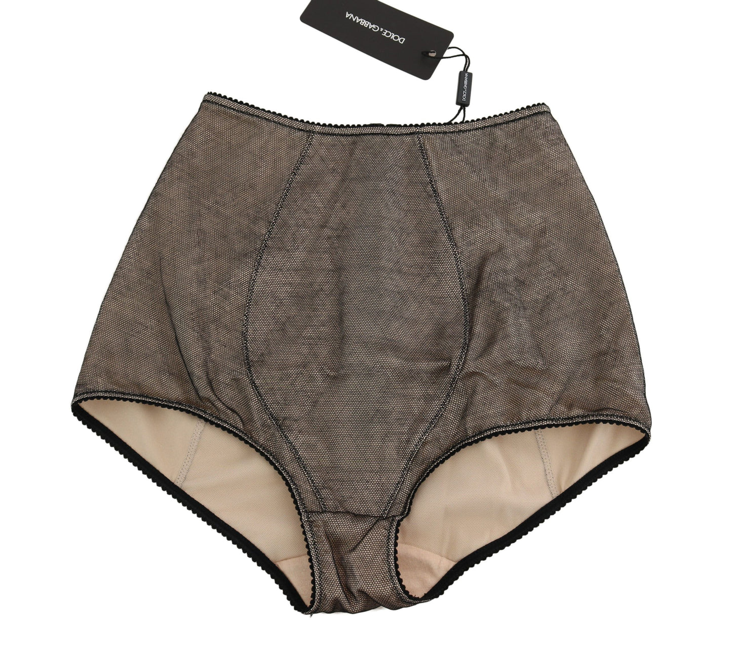 Slip Intimo Beige Con Rete Nera